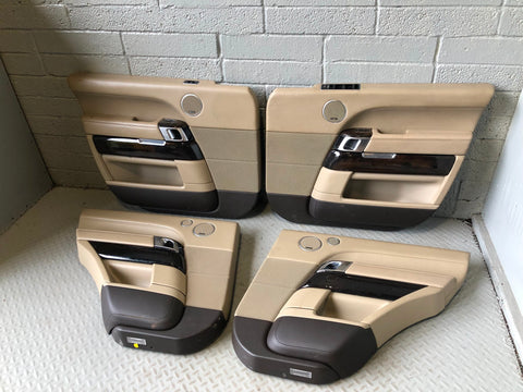 Range Rover L405 Door Cards Set of 4 Almond with Gloss Black Trim 2013 to 2017
