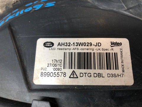 Range Rover Sport Headlight Off Side Front Xenon AFS L320 AH32-13W029-JD K11095