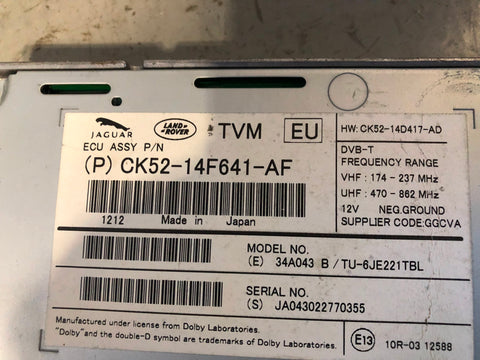 Range Rover L405 TV Tuner Control Module Unit CK52-14F641-AF 2013 to 2017