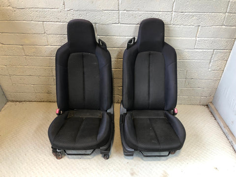 Mazda MX-5 Seats Pair of in Black Cloth Fabric Mk3 NC1 2006 to 2008