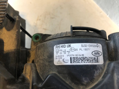 Range Rover Evoque Headlight Off Side Xenon BJ32-13W029-DC 2011 to 2015