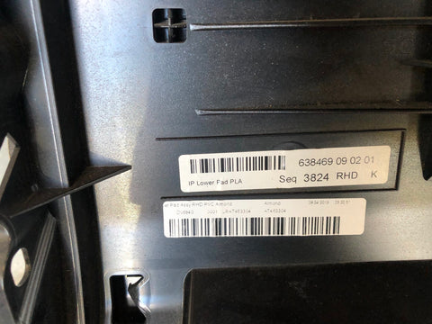 Range Rover L405 Dash Panel Lower Trim Surround in Almond 2013 to 2017