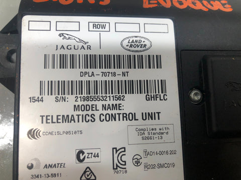 Range Rover Evoque Telematics Control Module DPLA-70718-NT 2011 to 2018