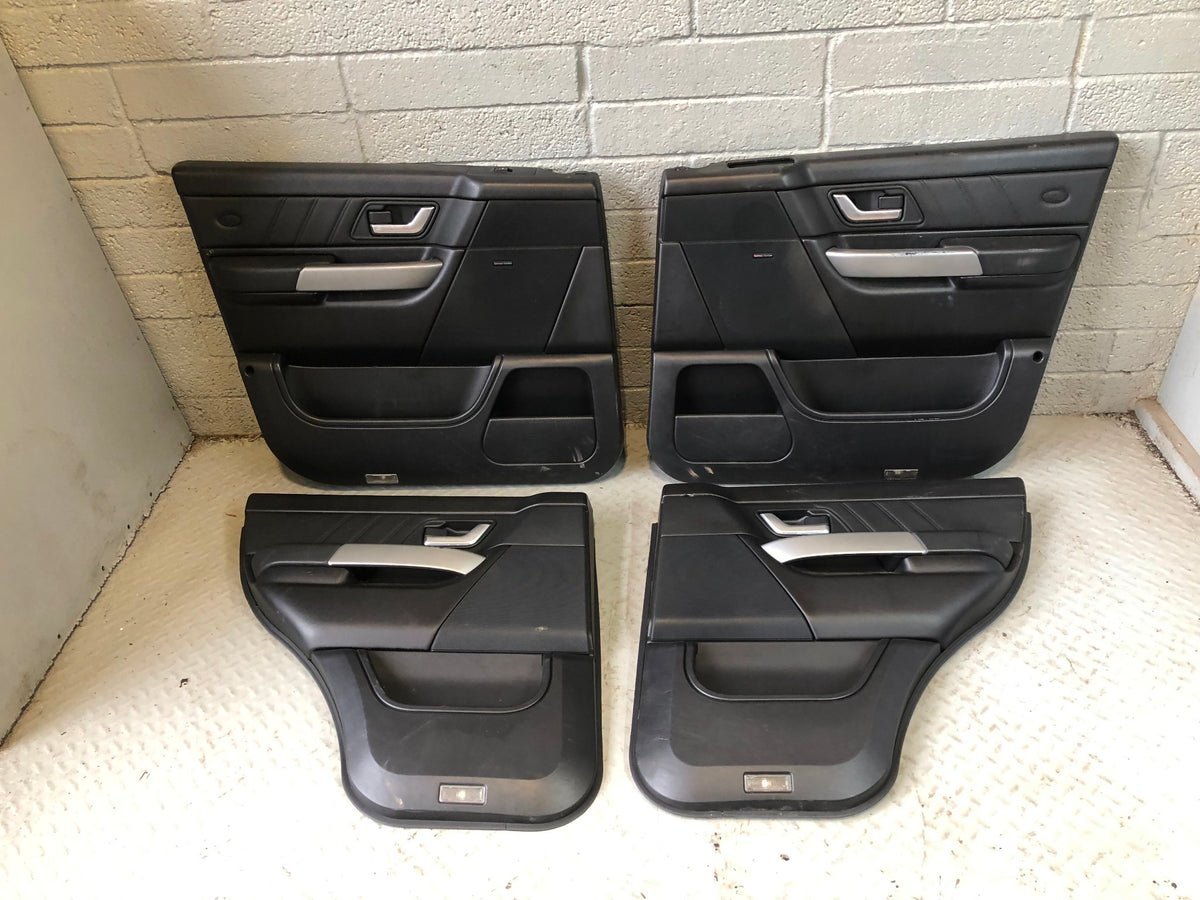 Range Rover Sport Door Cards in Black with Silver Trim L320 2005 to 2009 R04036