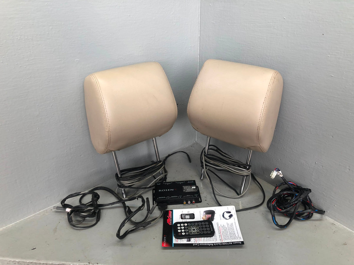 Freelander 2 Head Rests Pair With Screens Beige With Module Remote 2006 to 2014