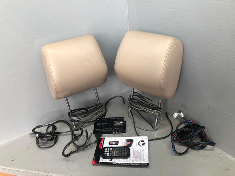 Freelander 2 Head Rests Pair With Screens Beige With Module Remote 2006 to 2014