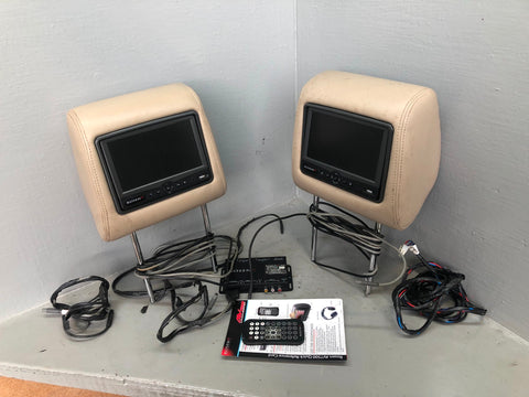 Freelander 2 Head Rests Pair With Screens Beige With Module Remote 2006 to 2014