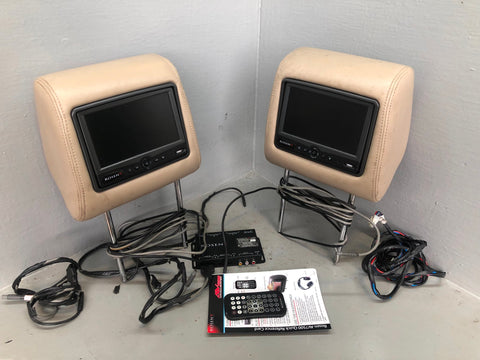 Freelander 2 Head Rests Pair With Screens Beige With Module Remote 2006 to 2014