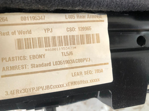 Range Rover L405 Centre Rear Arm Rest With Cup Holders Black 2013 to 2017