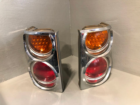 Range Rover L322 Tail Lamp Clusters Rear Lights Pair Chrome Trim 2002 to 2006