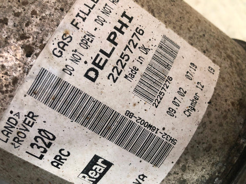 Range Rover Sport Suspension Air Bag Strut Rear 22257276 2009 to 2013 L30125