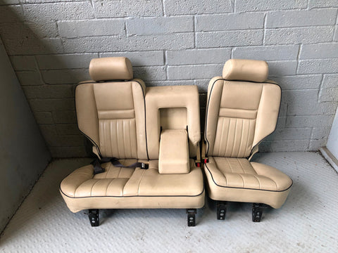 Range Rover P38 Seats Rear Set in Lightstone Leather 2nd Row 1994 to 2002