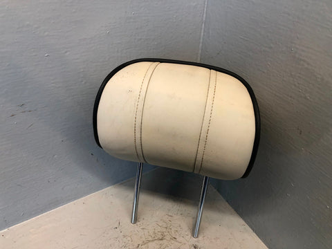 Range Rover L322 Rear Headrest in Ivory with Black Piping Off Side 2006 to 2009