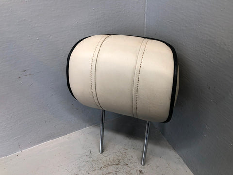 Range Rover L322 Rear Headrest in Ivory with Black Piping Near Side 2006 to 2009