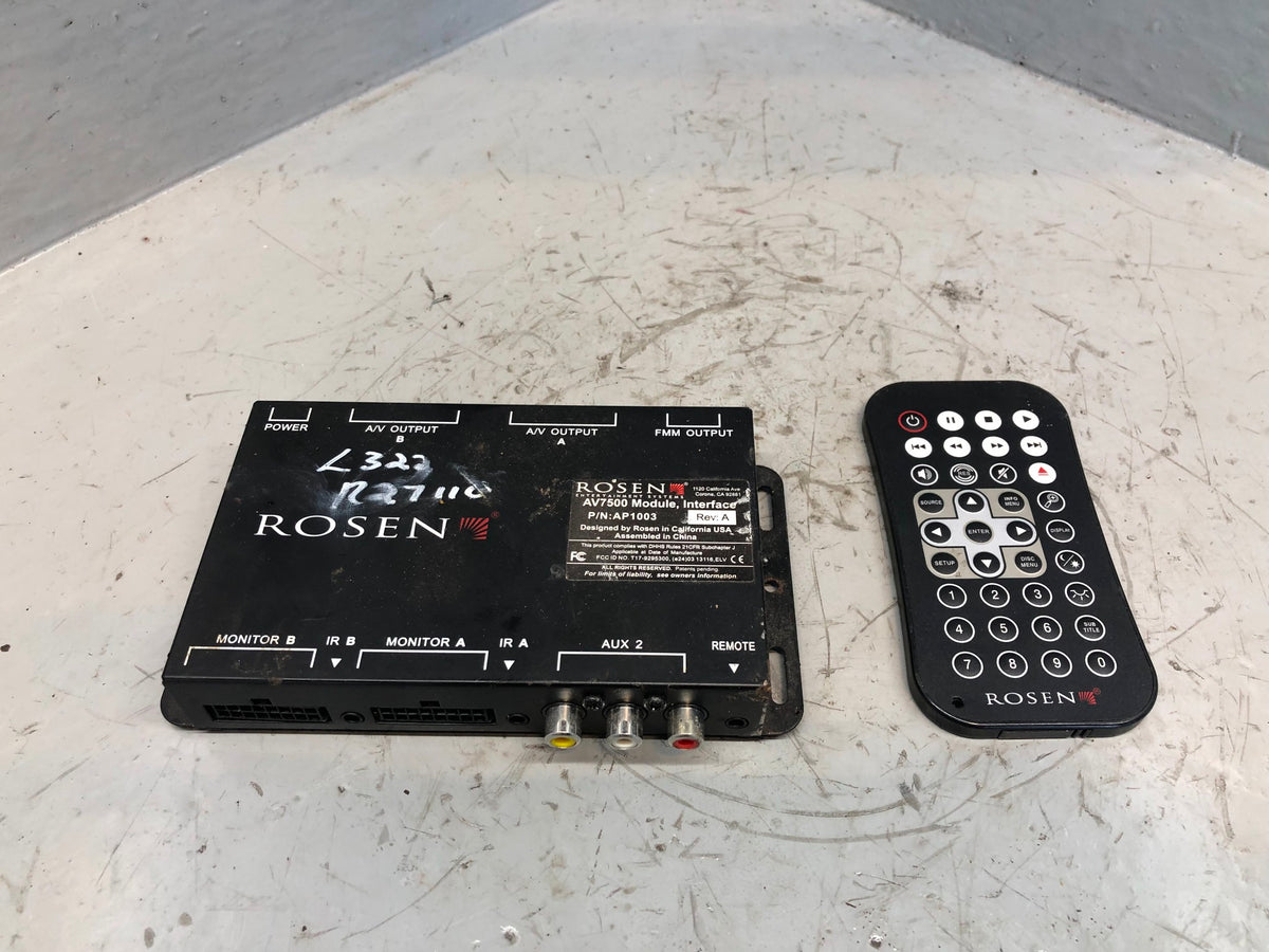 Rosen AV7500 Monitor DVD Entertainment Module A/V Input Output Unit with Remote