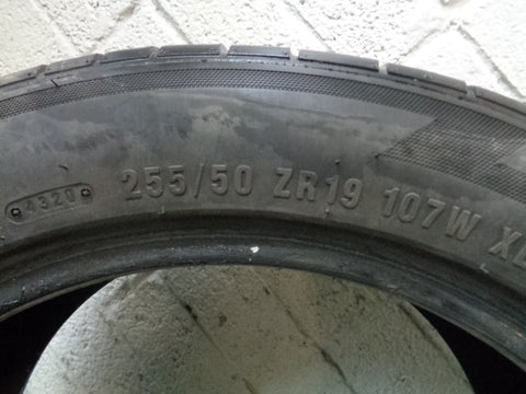 Accelera Iota Part Worn Tyre 255/50ZR19 255 50 19 7mm Tread 280323 A1