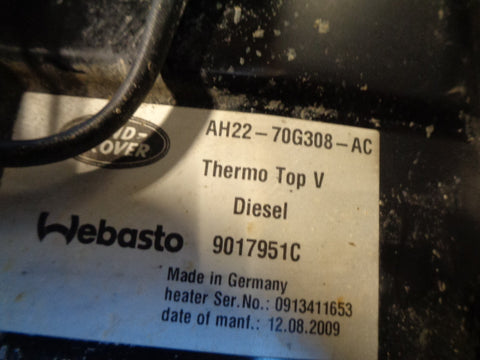 Discovery 4 Webasto Diesel Pre-Heater Range Rover Sport TDV6