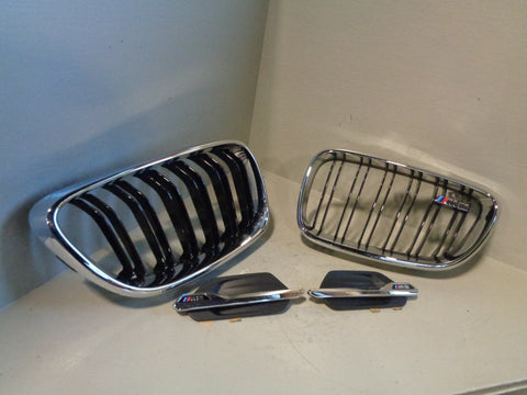 BMW M2 2 Series F87 Kidney Grilles and Wing Vents Chrome Black 2016 to 2021