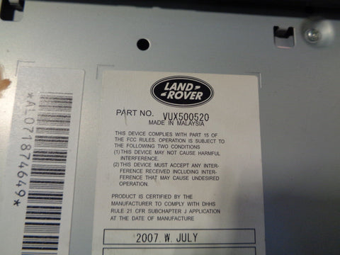 Radio Stereo Head Unit VUX500520 Land Rover Discovery 3 Spares or Repairs K06113
