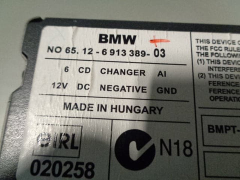 BMW X5 E53 CD Multi Changer 65.12-6 913 389 6 Disc 2001 to 2006