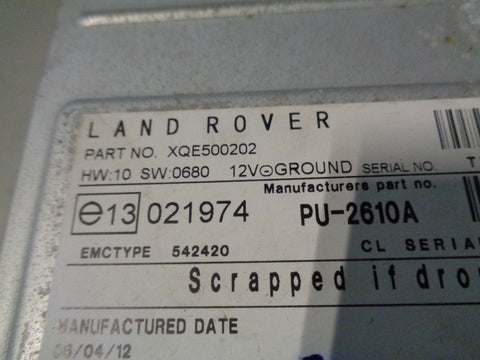 Range Rover L322 CD Multi Changer XQE500202 6 Disc Clarion 2005 to 2010
